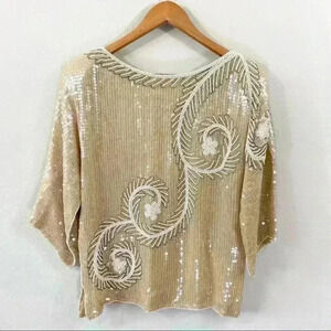 Dominique vintage beaded silk top